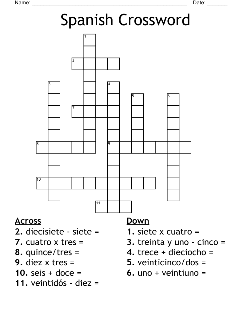 Spanish Crossword