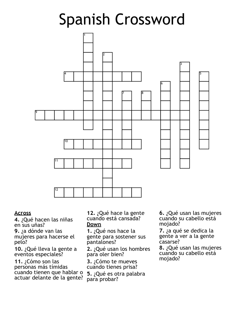 Spanish Crossword