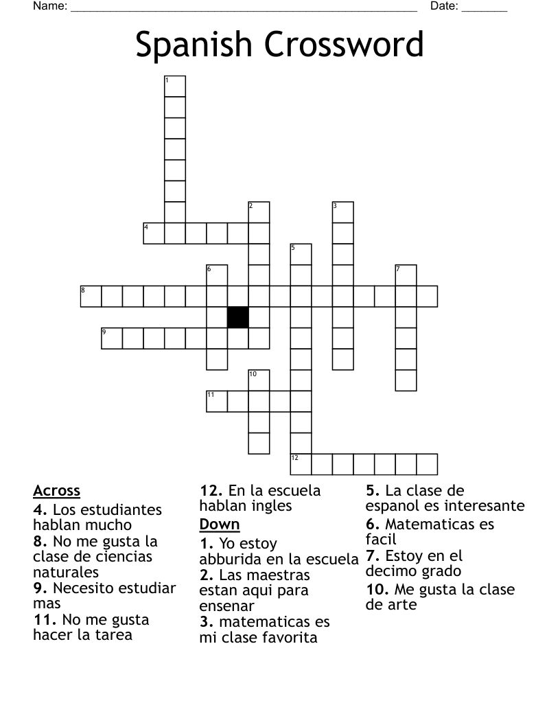 Spanish Crossword