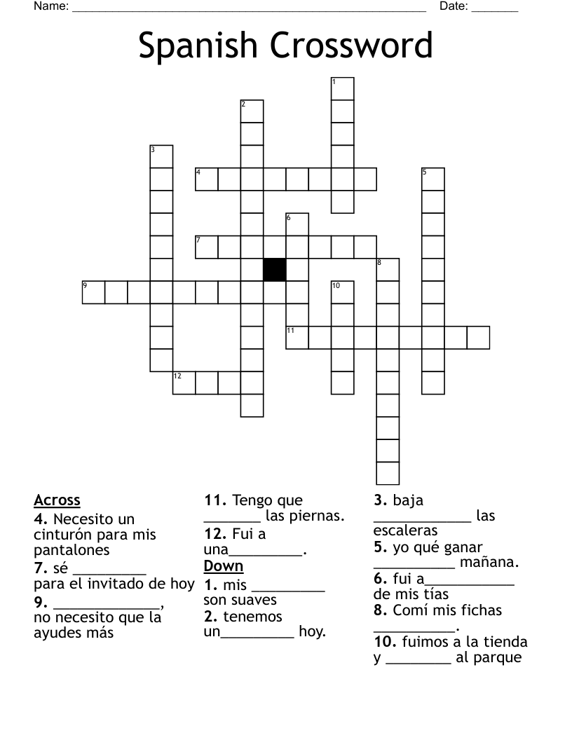 Spanish Crossword