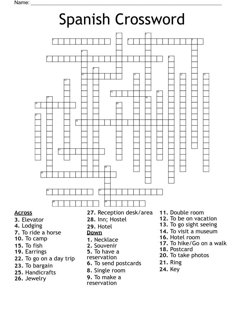 Spanish Crossword