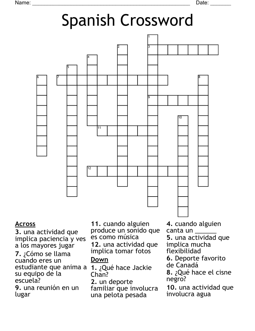 Spanish Crossword