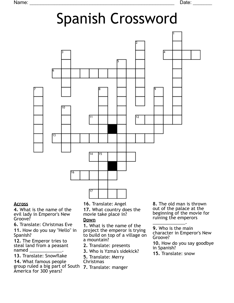 Spanish Crossword