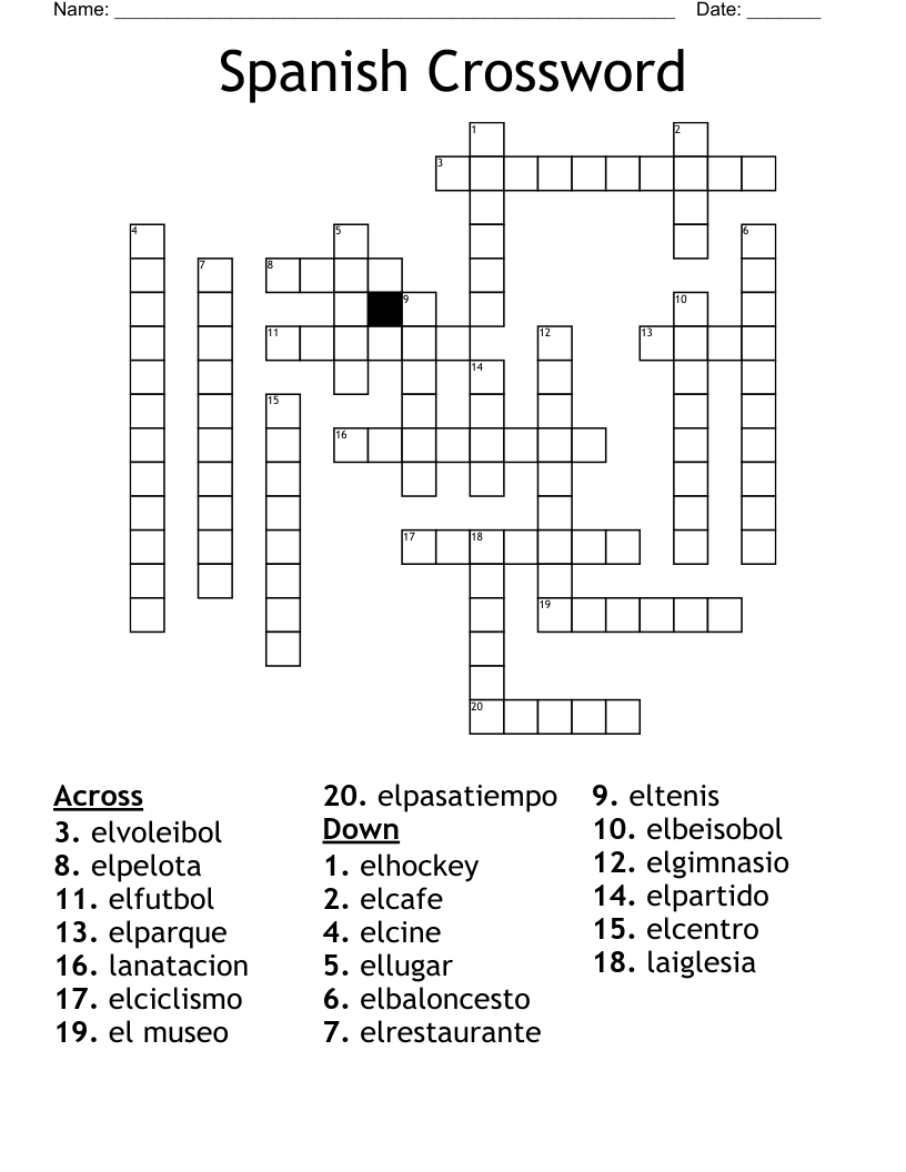 Spanish Crossword