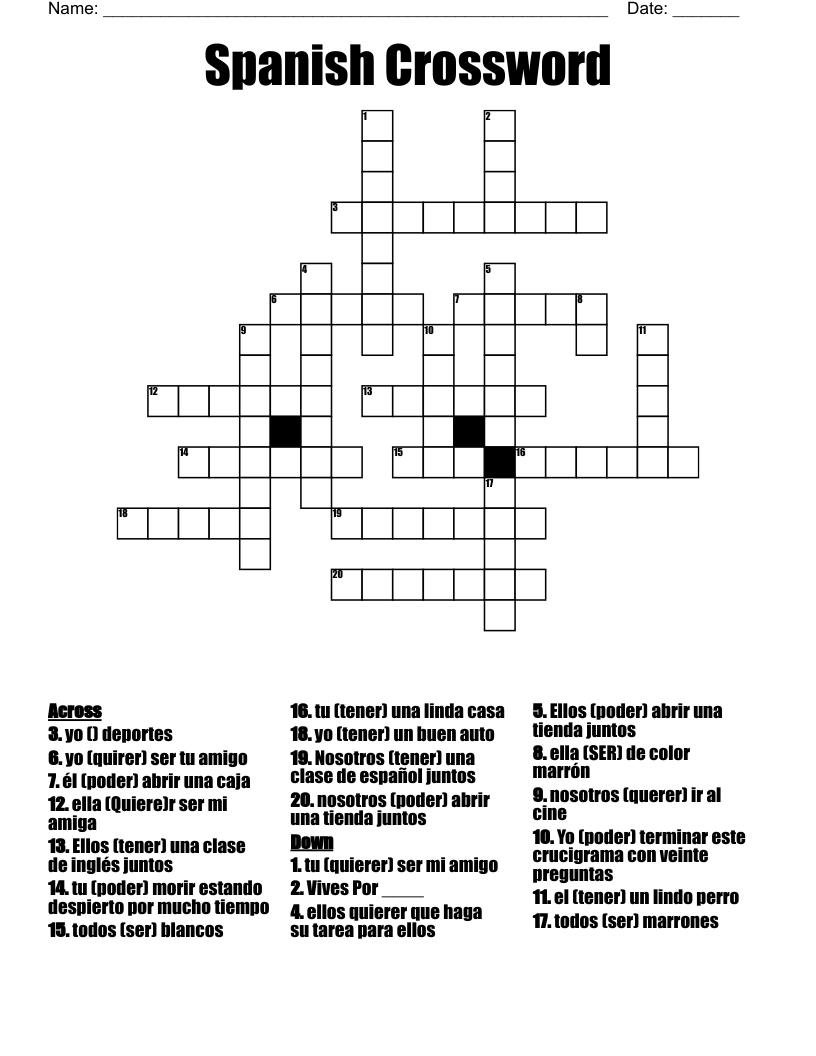 Spanish Crossword