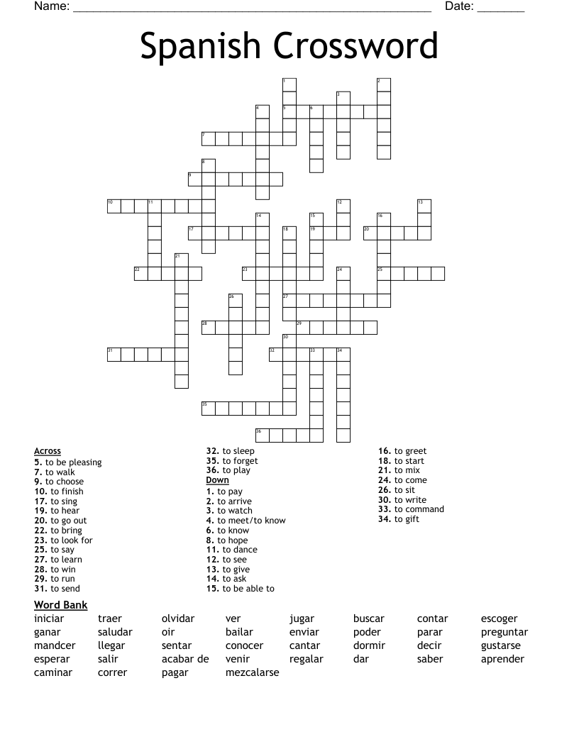 Spanish Crossword