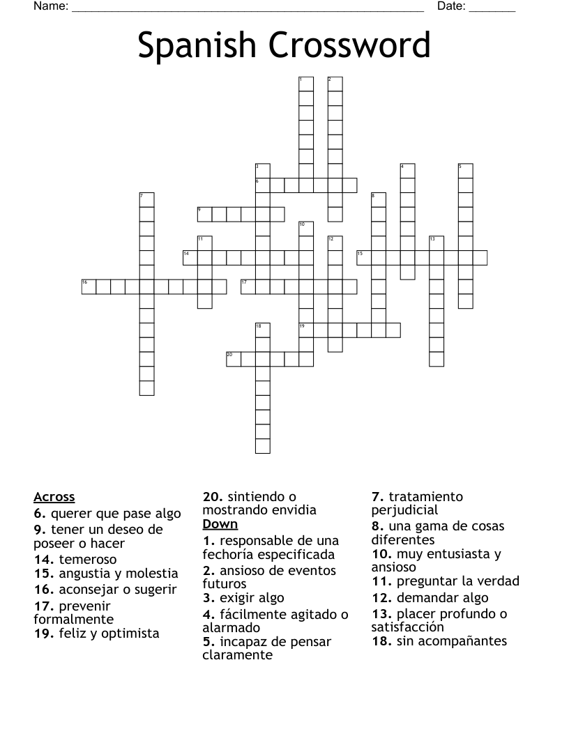 Spanish Crossword