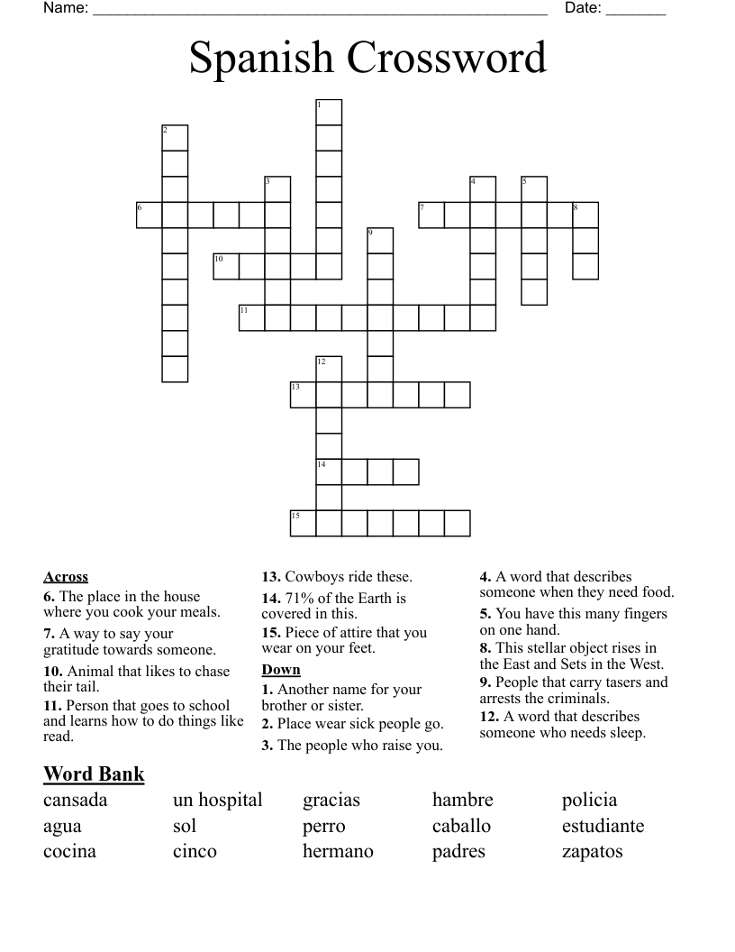 Spanish Crossword