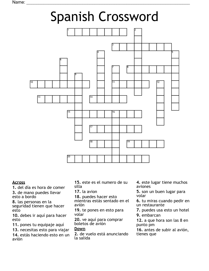 Spanish Crossword