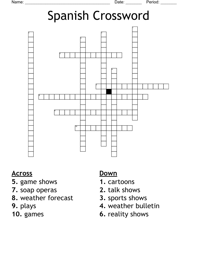 Spanish Crossword