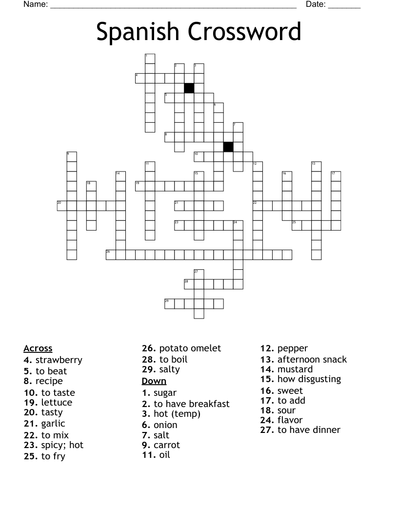 Spanish Crossword