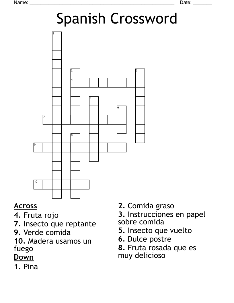 Spanish Crossword