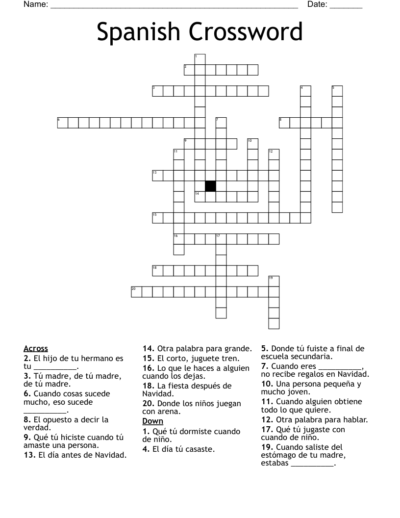 Spanish Crossword