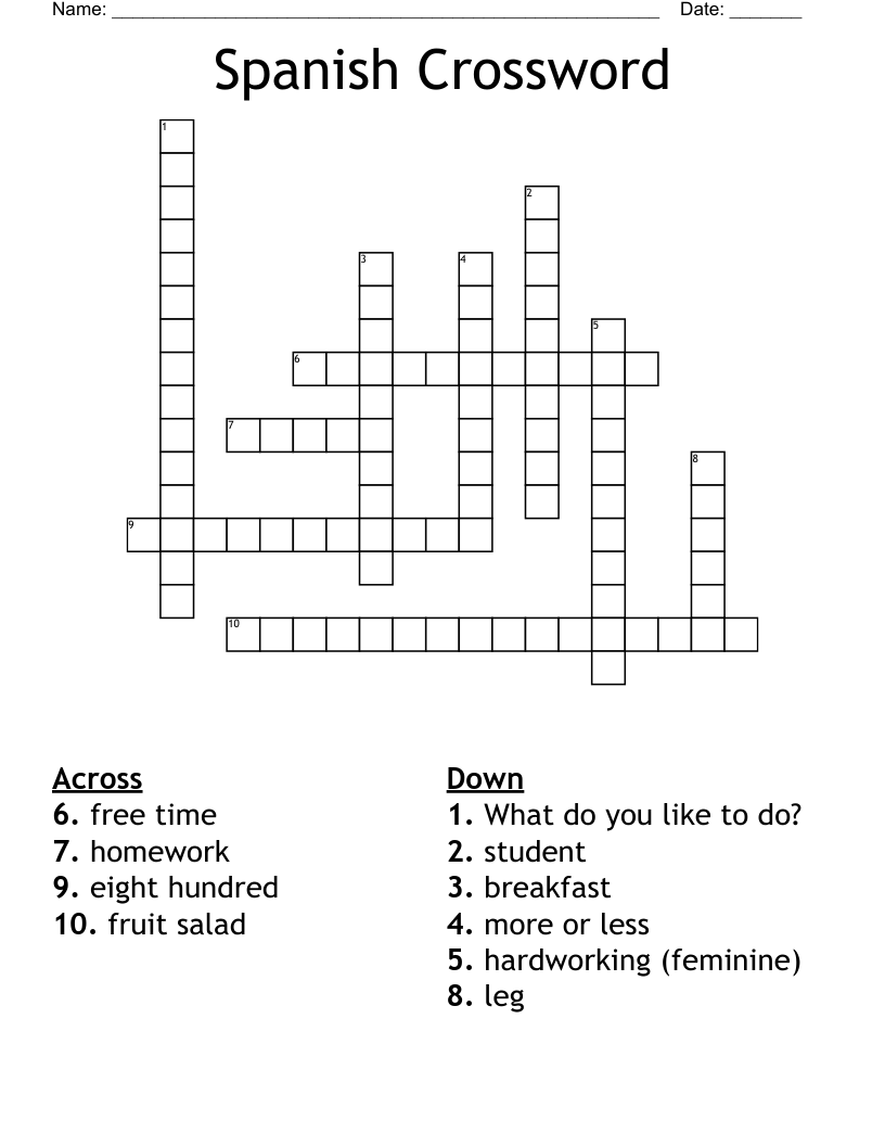 Spanish Crossword