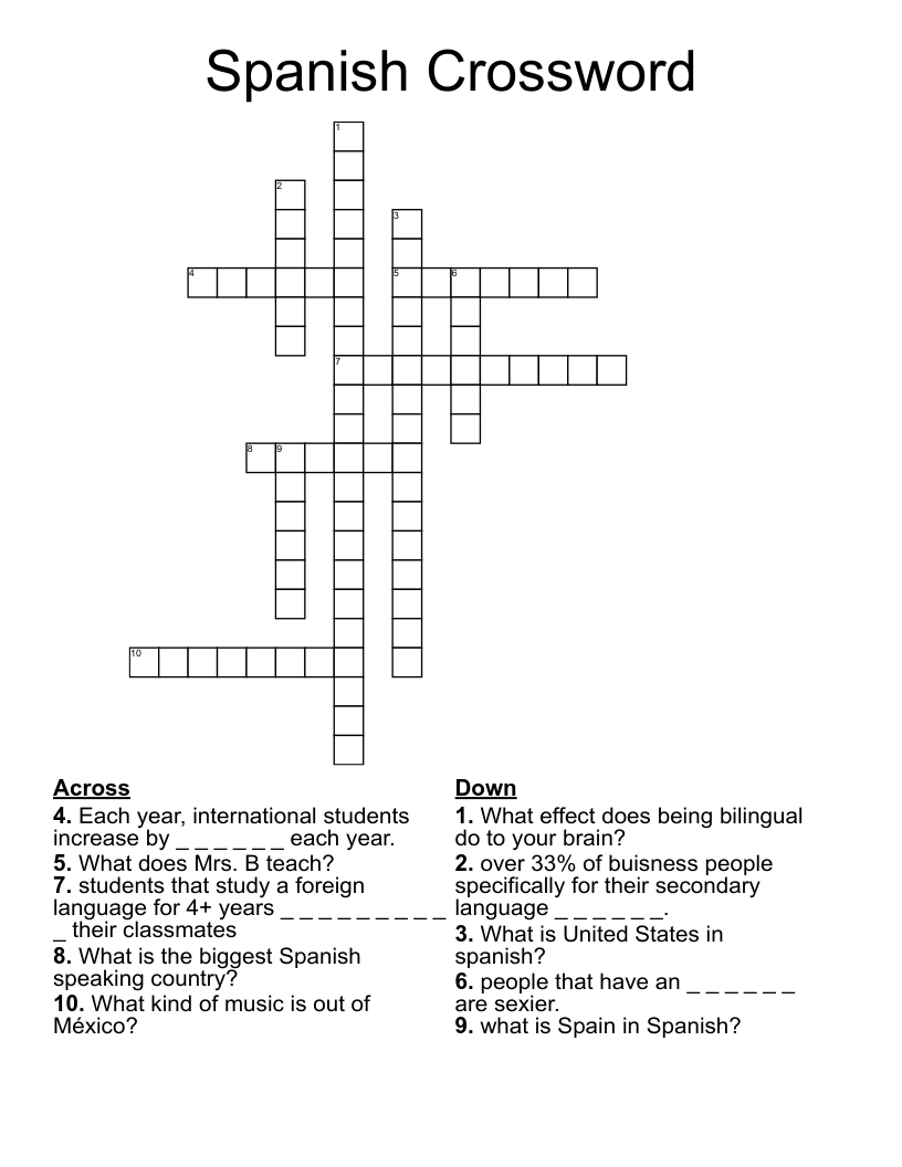 Spanish Crossword