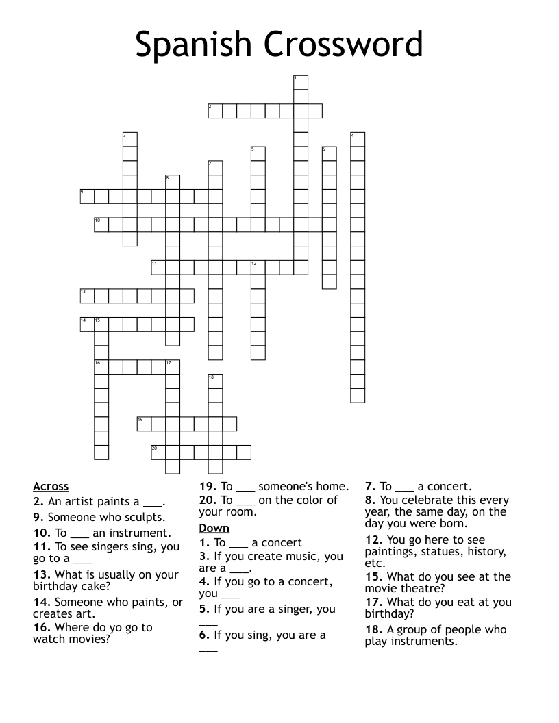 Spanish Crossword