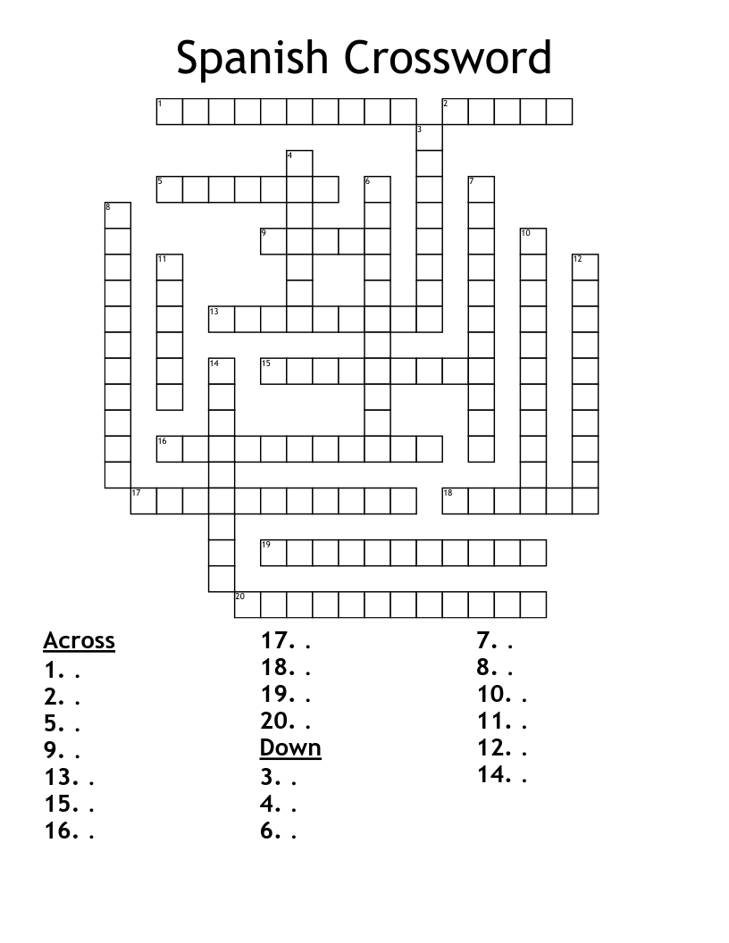 Spanish Crossword