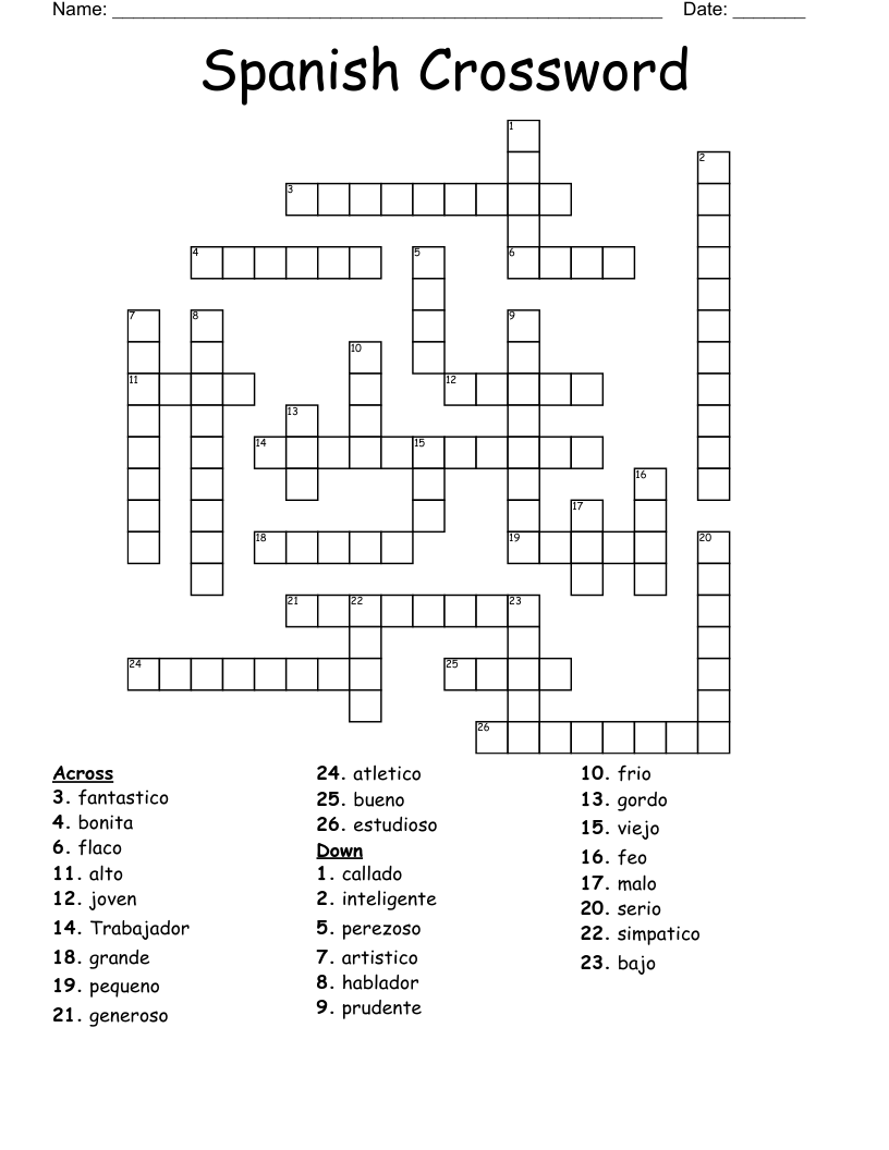 Spanish Crossword