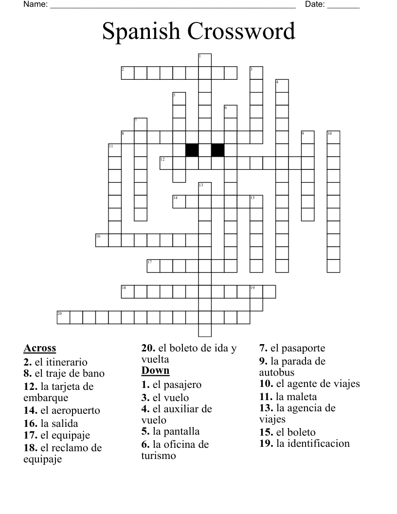Spanish Crossword