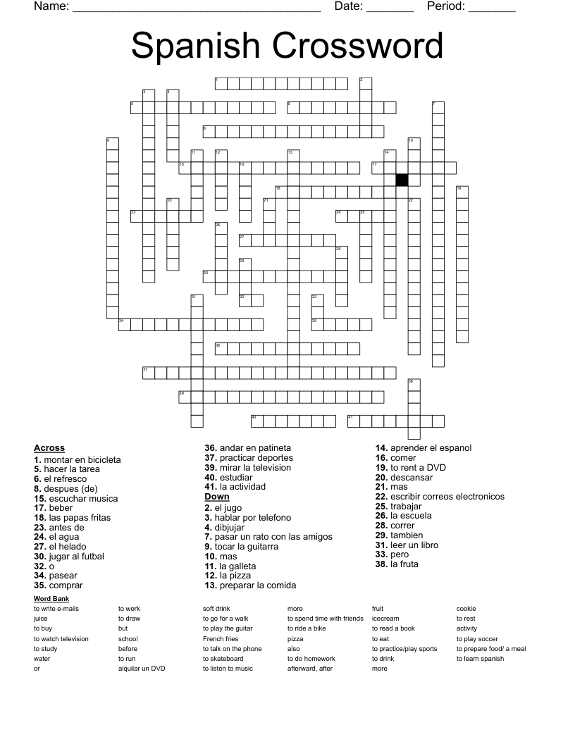 Spanish Crossword