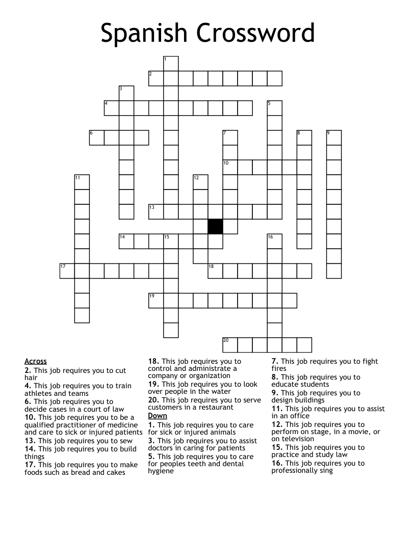 Spanish Crossword