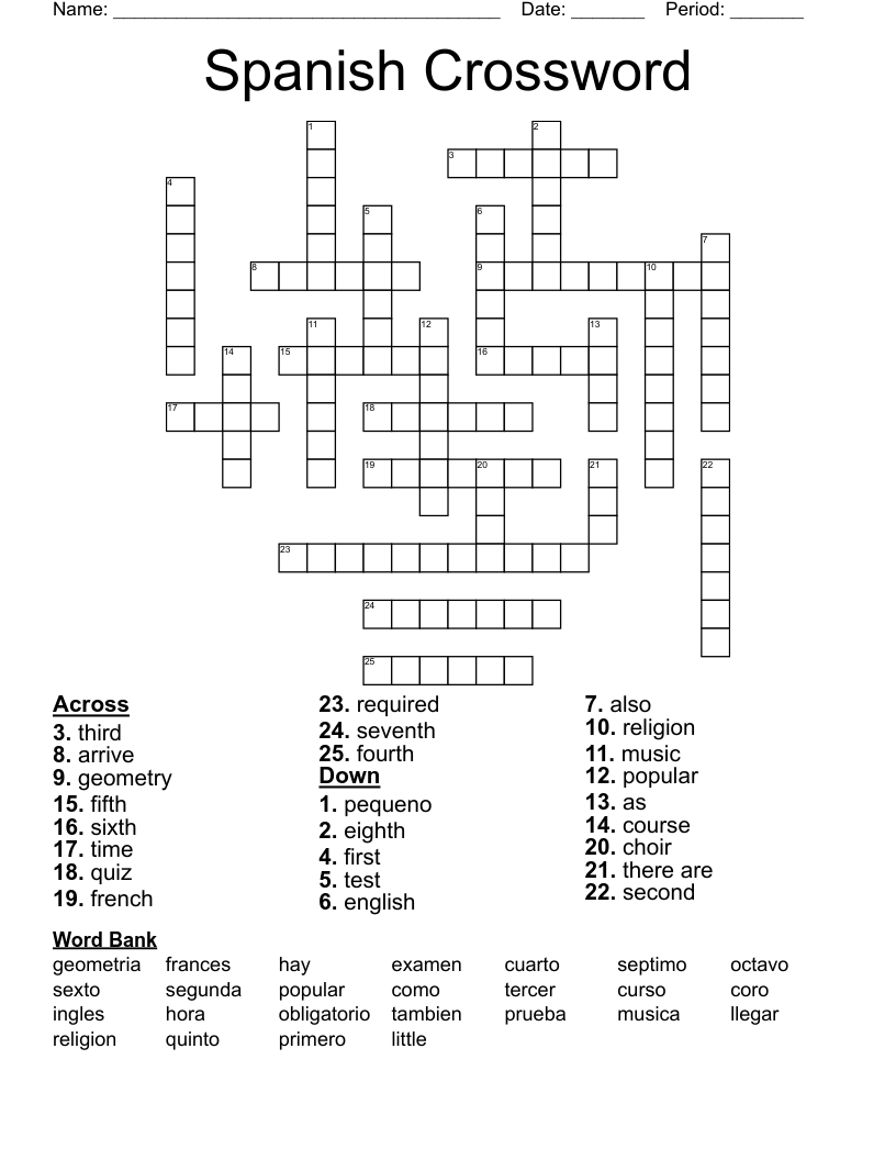 Spanish Crossword