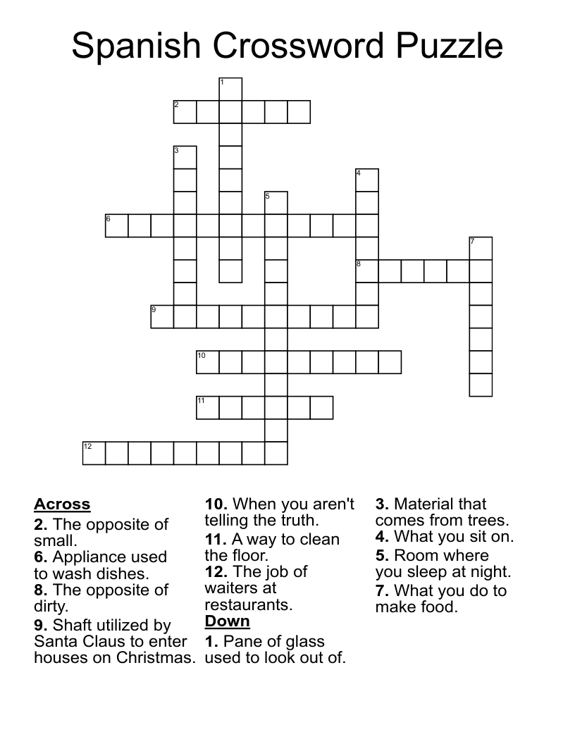 Spanish Crossword Puzzle