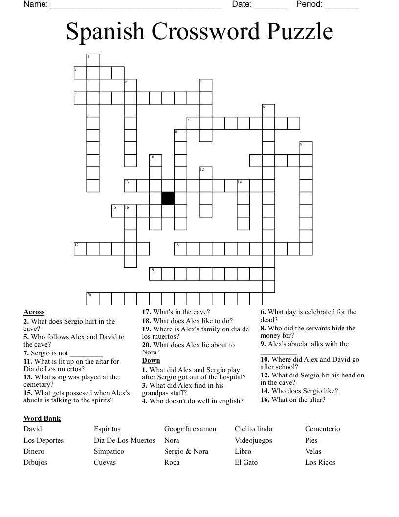 Spanish Crossword Puzzle