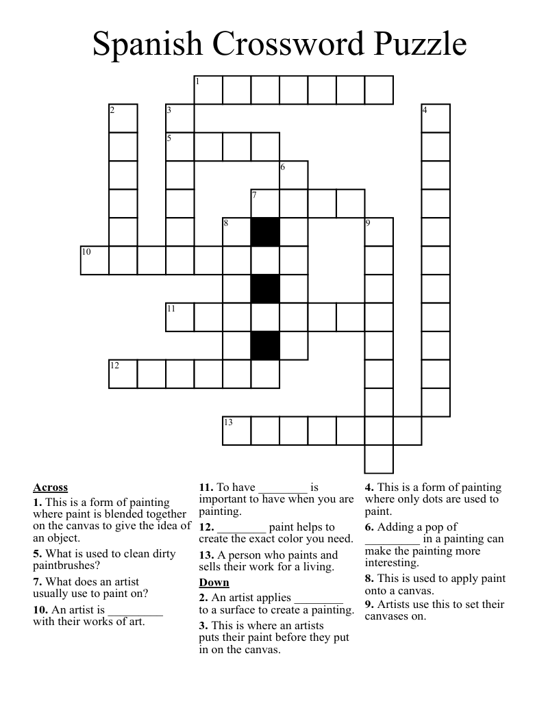 Spanish Crossword Puzzle