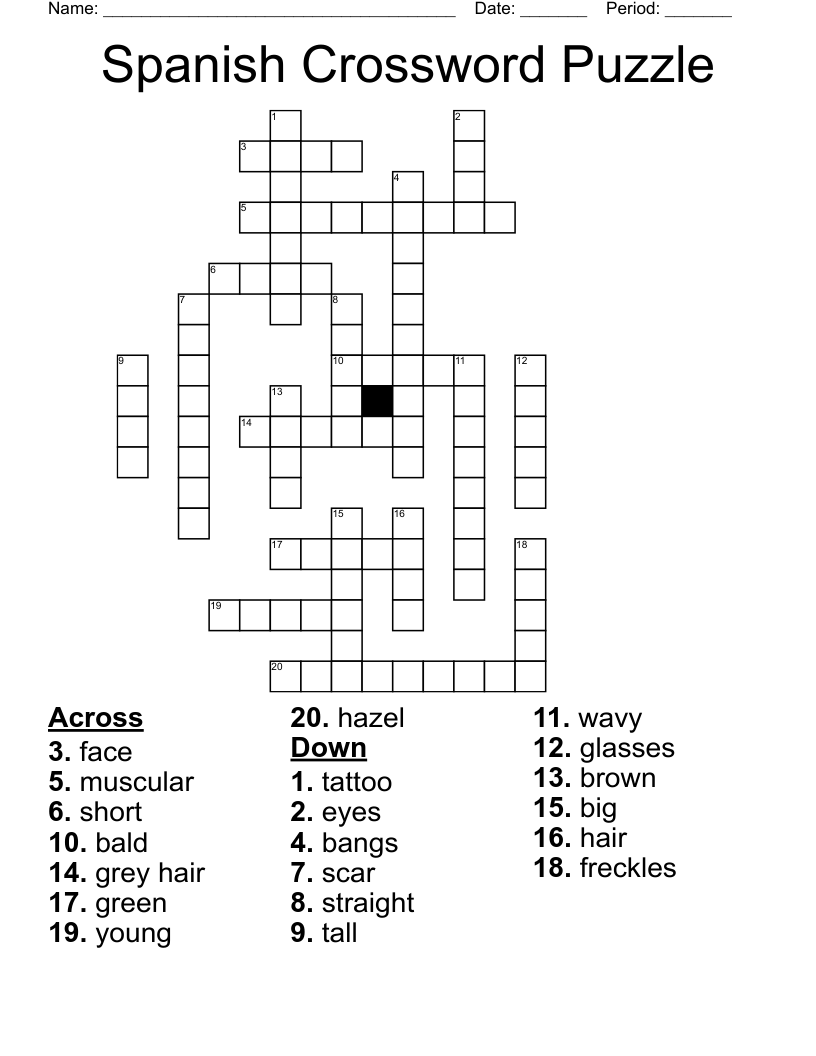 Spanish Crossword Puzzle