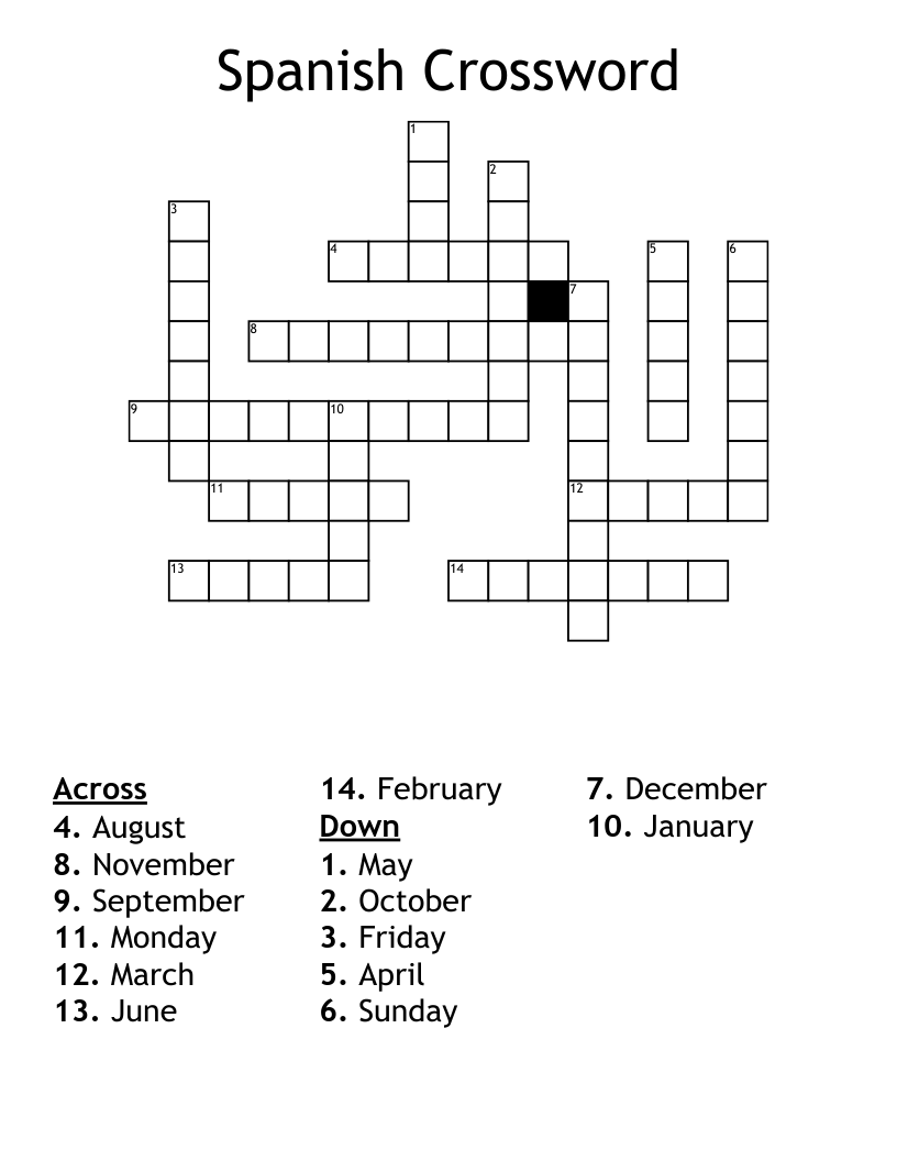 Spanish Crossword 