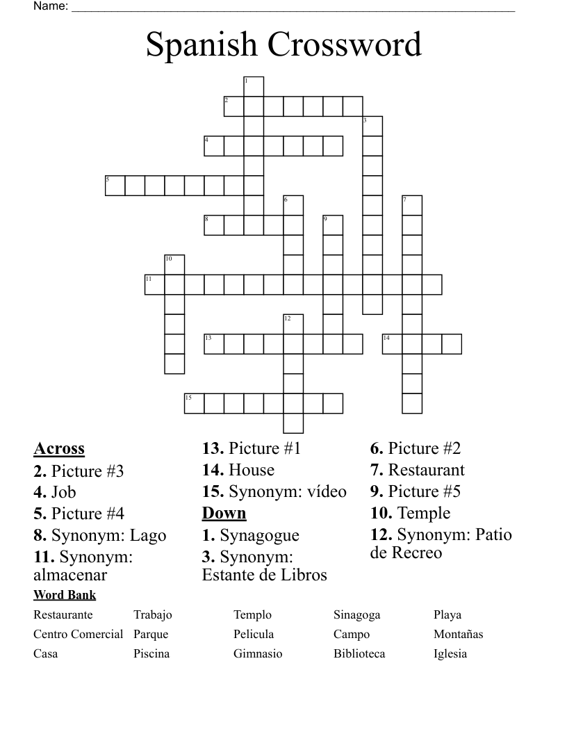 Spanish Crossword 
