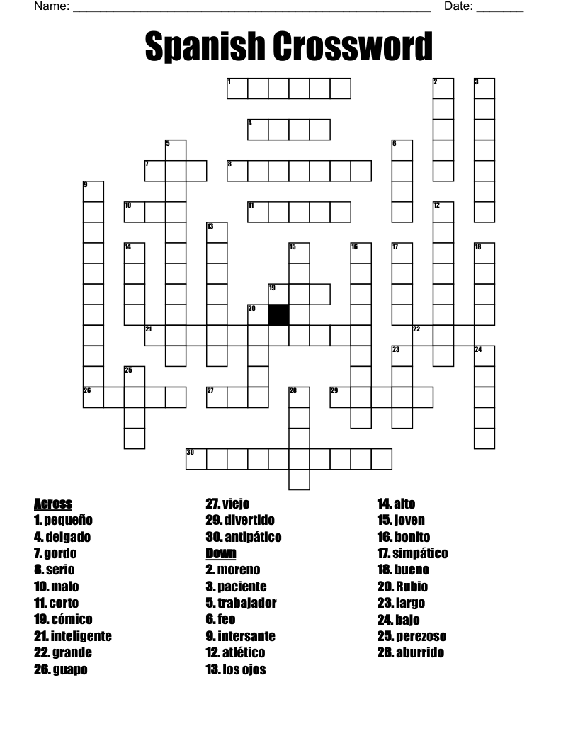 Spanish Crossword 