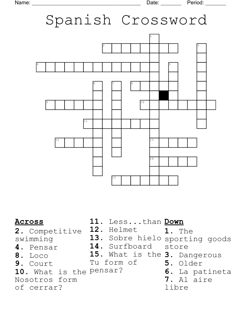 Spanish Crossword 