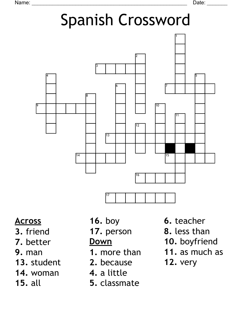 Spanish Crossword 