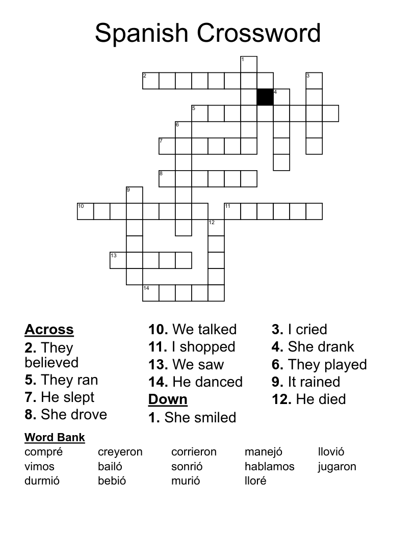 Spanish Crossword 