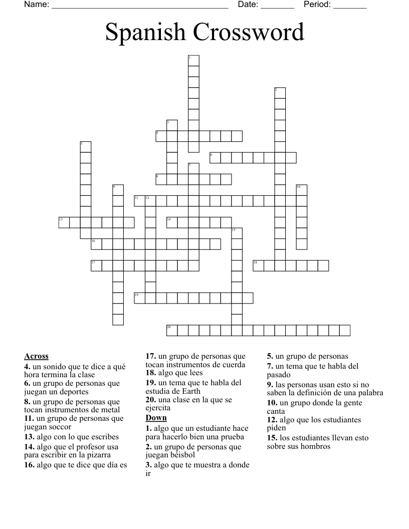Spanish Crossword 