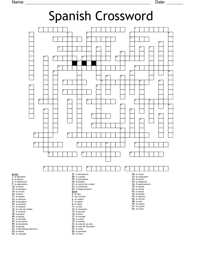 Spanish Crossword 