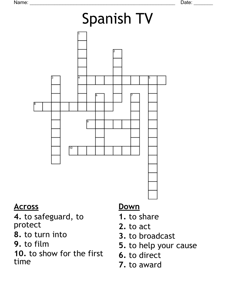 Spanish TV Crossword