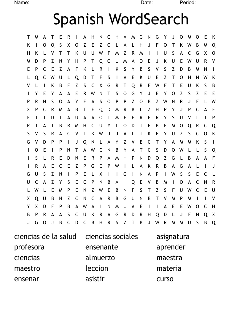 Spanish WordSearch