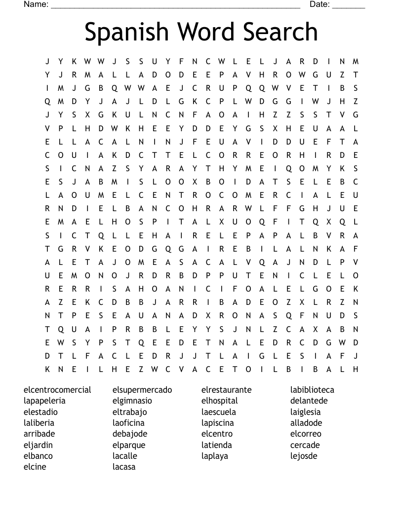 Spanish Word Search