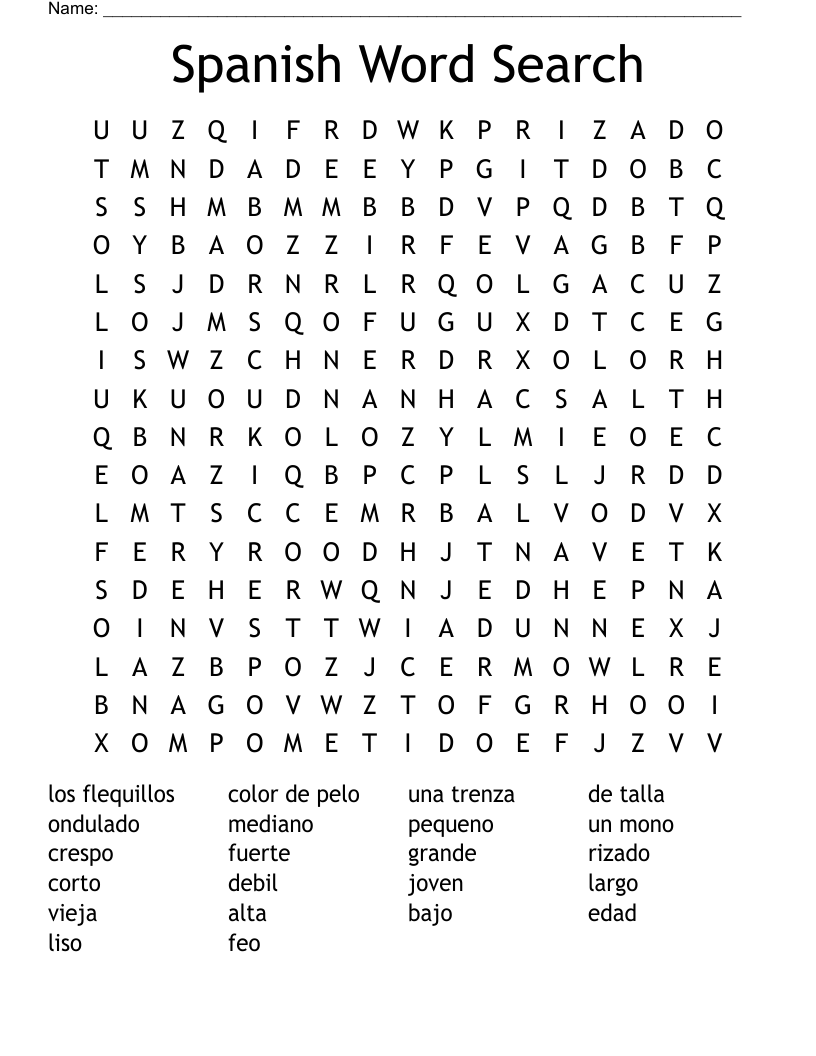Spanish Word Search