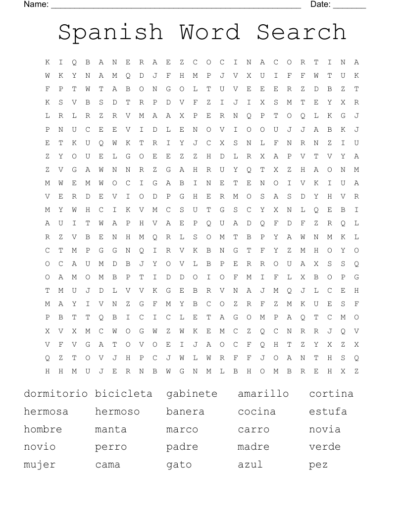 Spanish Word Search