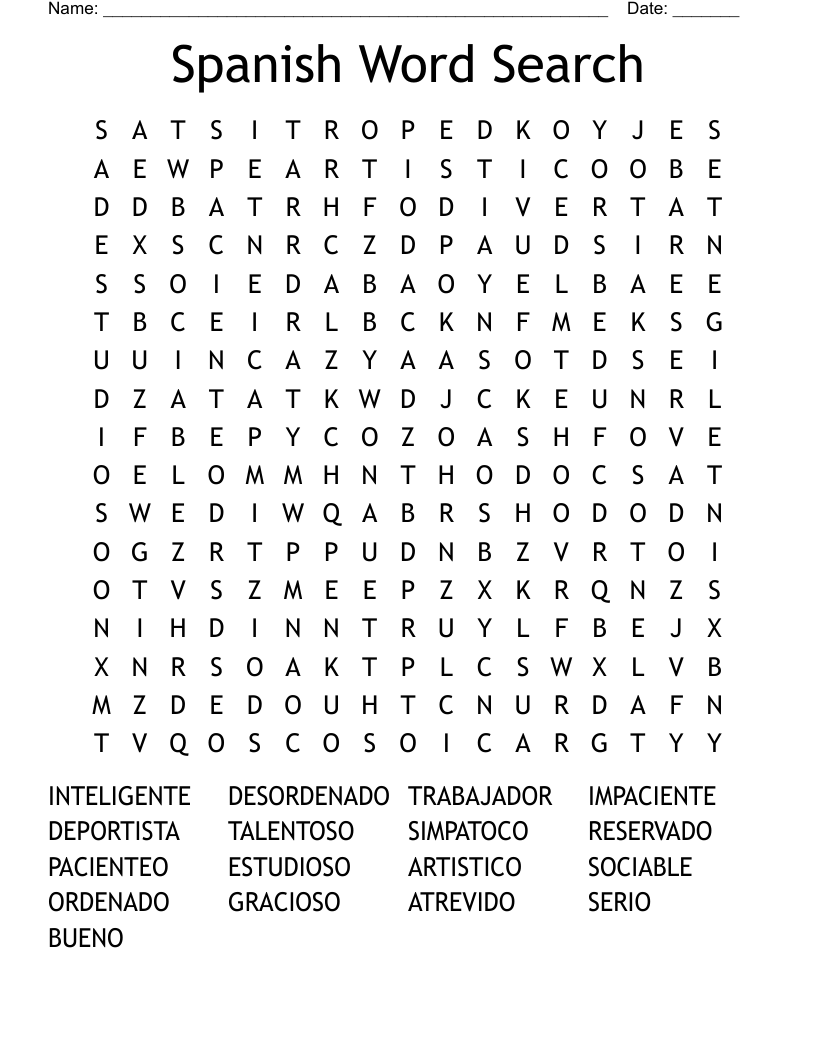 Spanish Word Search