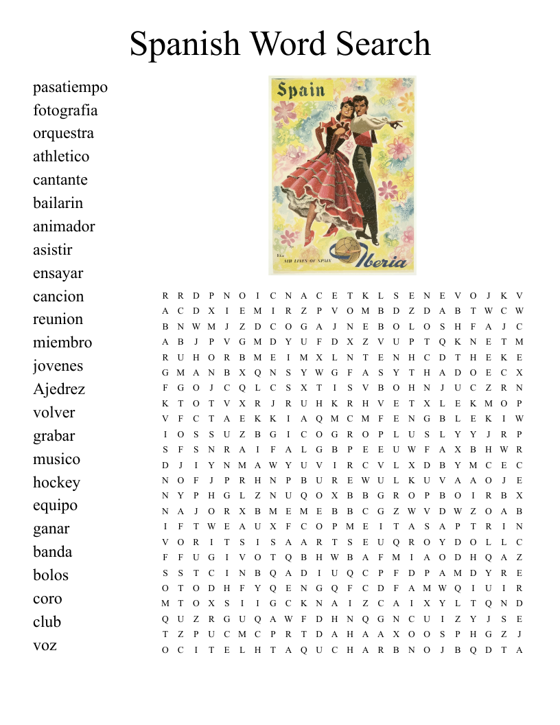Spanish Word Search