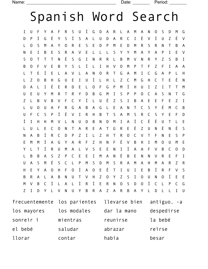 Spanish Word Search