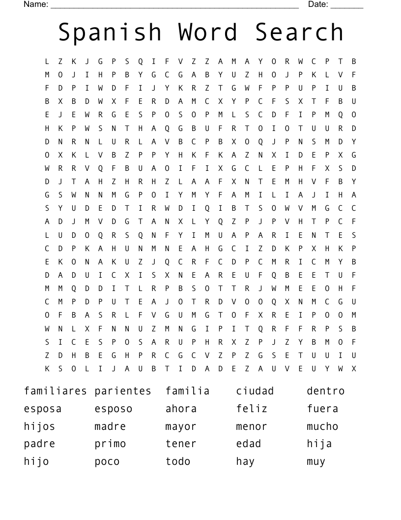 Spanish Word Search