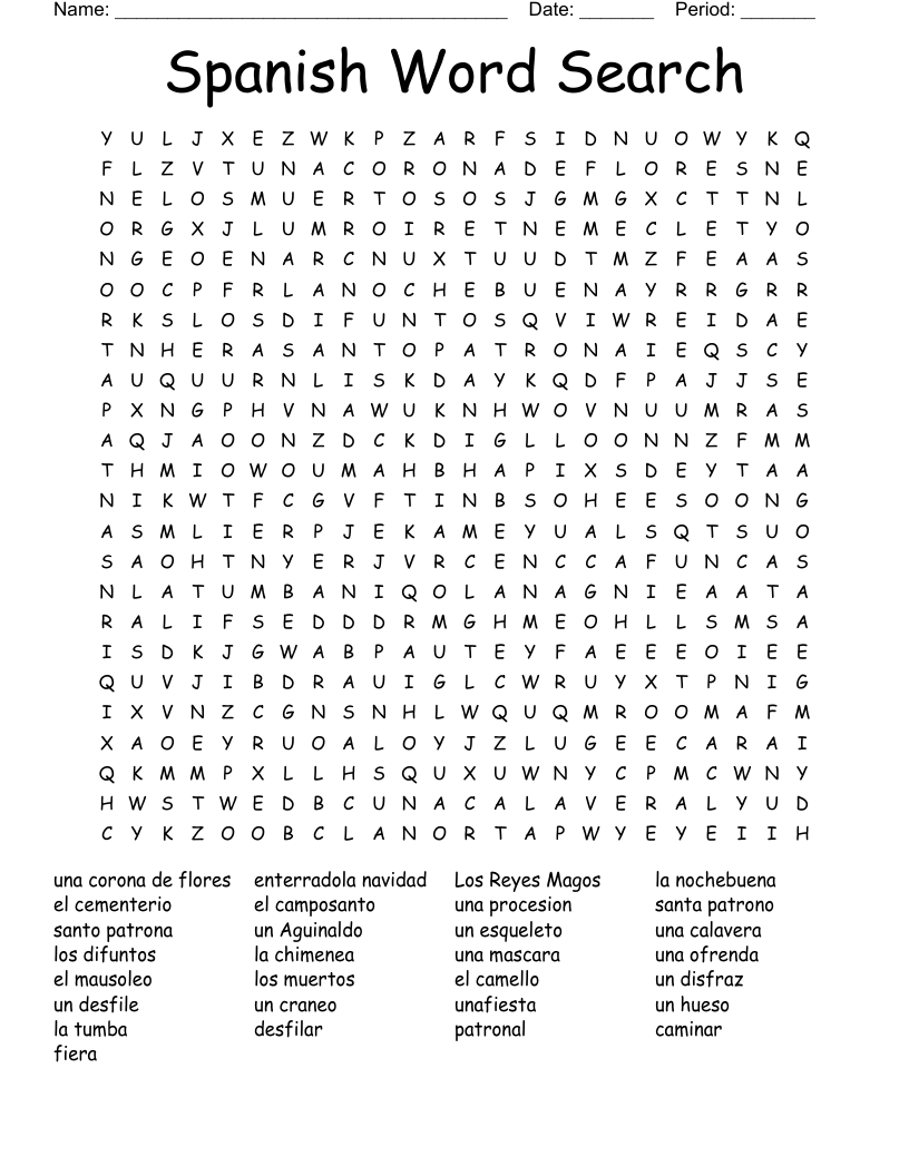Spanish Word Search