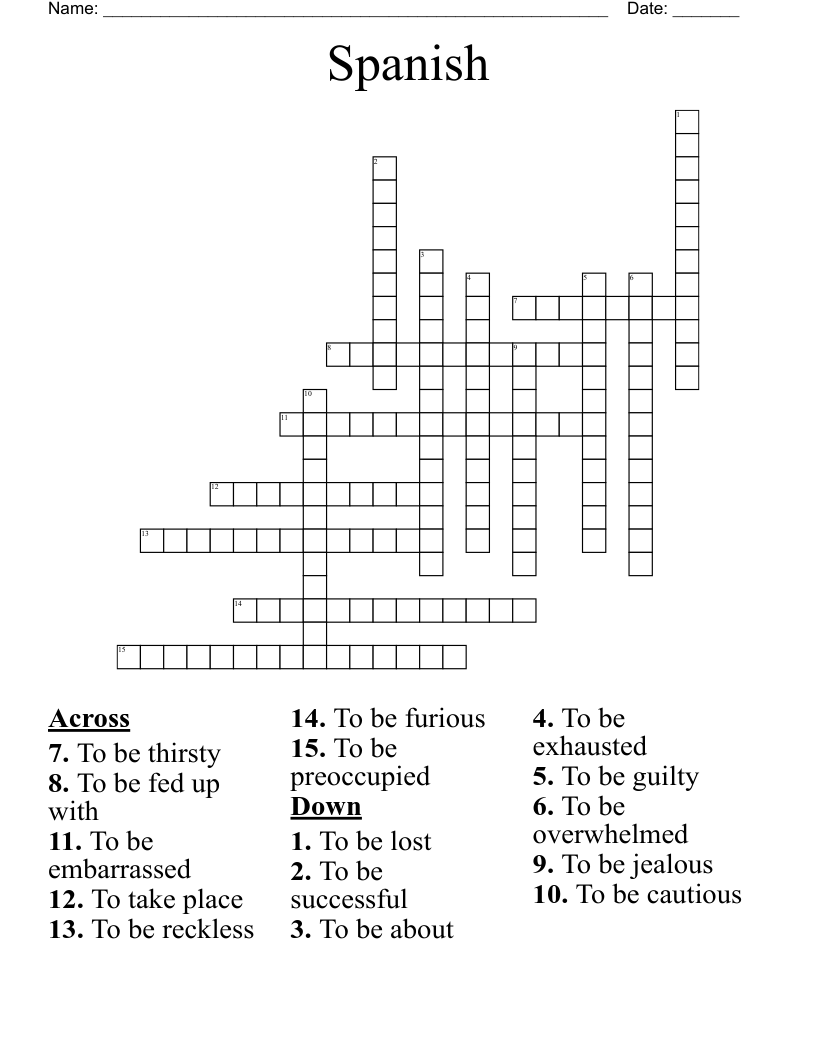 Spanish  Crossword