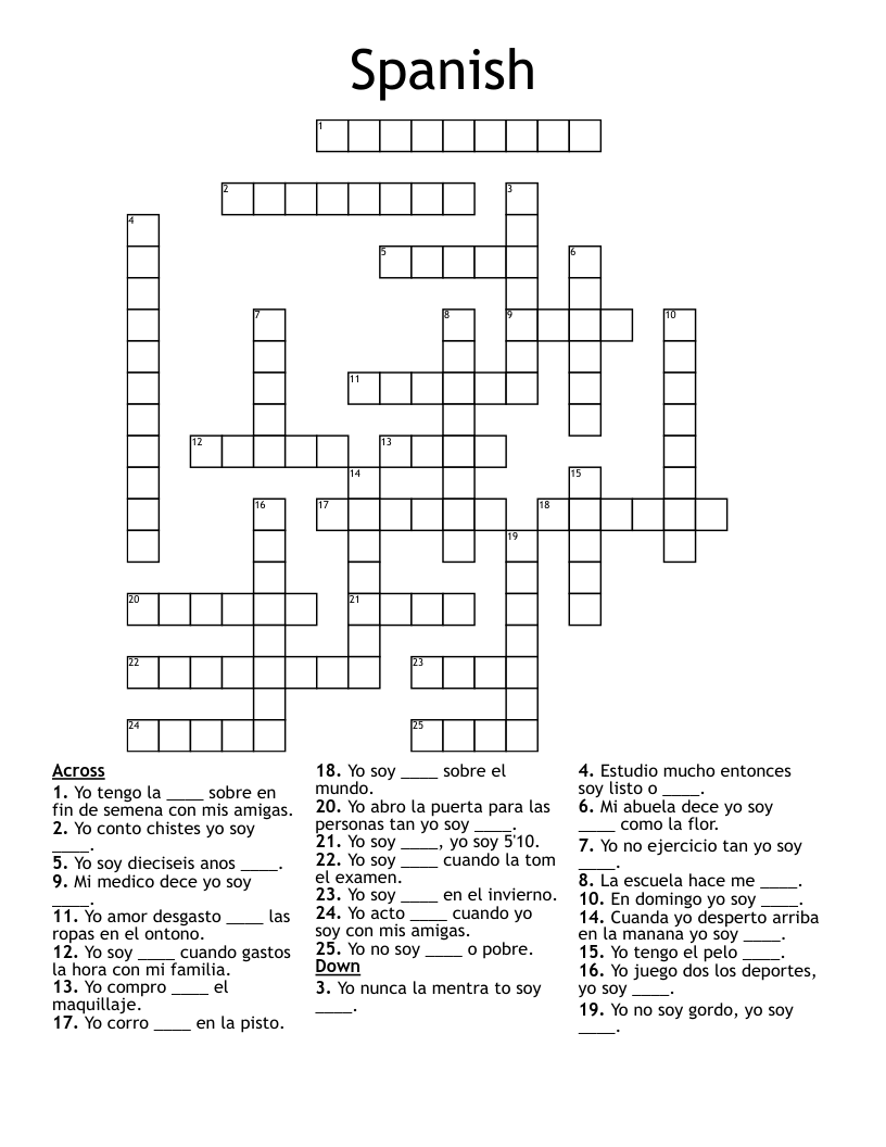 Spanish  Crossword